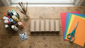 Materiales para hacer animales con rollos de papel higiénico