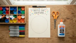 Materiales para hacer manualidades con tapas de botella