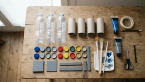 Materiales reciclados para manualidades del Día del Padre